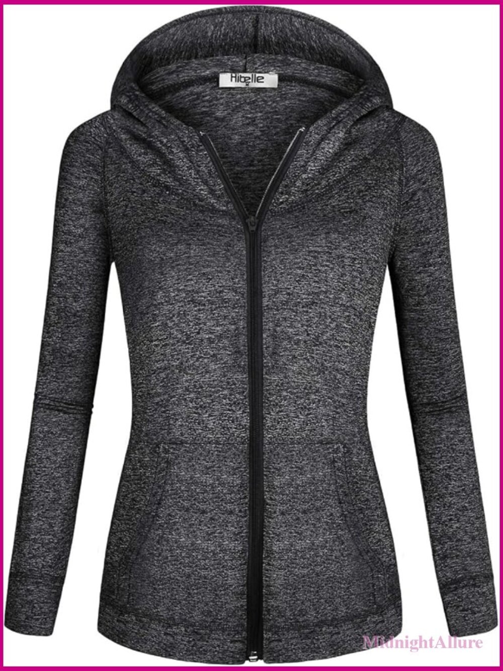 Fleece Lined Zip Up Hoodie with Pockets Activewear Full Zip